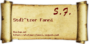 Stötzer Fanni névjegykártya