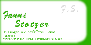 fanni stotzer business card